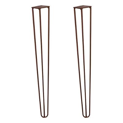 Kit 2 Pés De Metal 60 Cm Legs Mesa De Canto Aparador Bronze