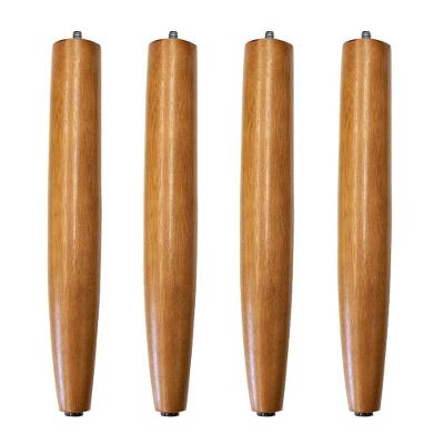 Kit 04 Pés Palito De Madeira Castanho 20 Cm Drossi