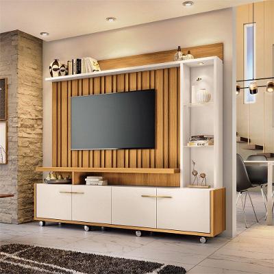 Home Theater Decorativo Perseu Tv Até 60" Com Led Cinamomo/off White G26 - Gran Belo