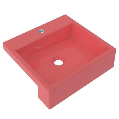 Cuba Pia Semi Encaixe Para Banheiro Quadrada Kuad 395 C08 Rosa - Mpozenato