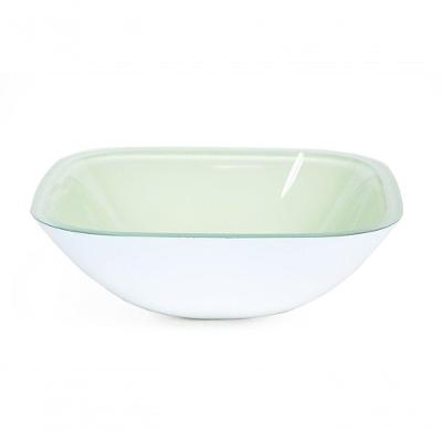 Cuba de Vidro Quadrada 35cm Branco