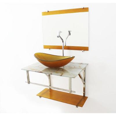 Gabinete de Vidro 60cm com Cuba Oval