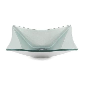 Cuba de Vidro Retangular 39cm Prata