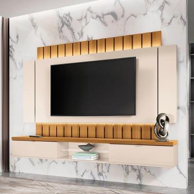 Painel Home Suspenso 2.2 Para Tv Até 70" Sala De Estar Shawn Off White/cinamomo G26 - Gran Belo
