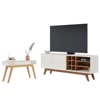 Conjunto Rack Para Tv E Aparador Isabel Off-white Freijo