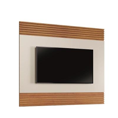 Painel Madrid Para Tv Até 65 Polegadas Detalhe Ripado Mavaular Naturalle/Off White.