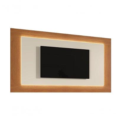 Painel Grécia Com Led 1,80 Para Tv Até 65 Polegadas Mavaular Naturalle/Off White.
