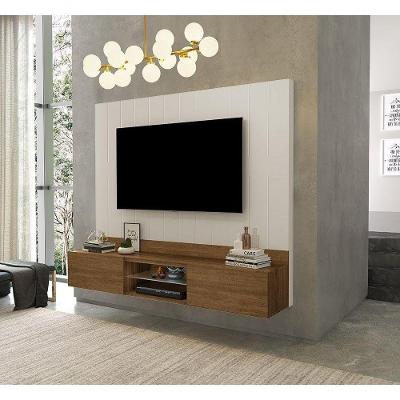 Painel Para Tv 75" Com Nichos Conquest Malbec / Off White - Luapa