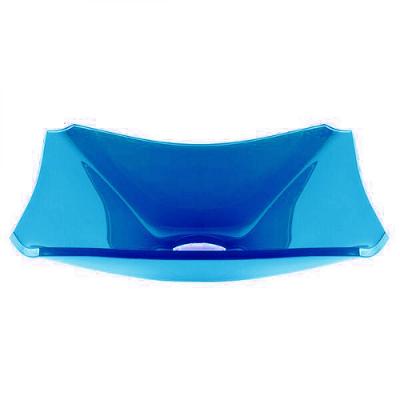 Cuba de Vidro Retangular Chanfrada 39cm Azul