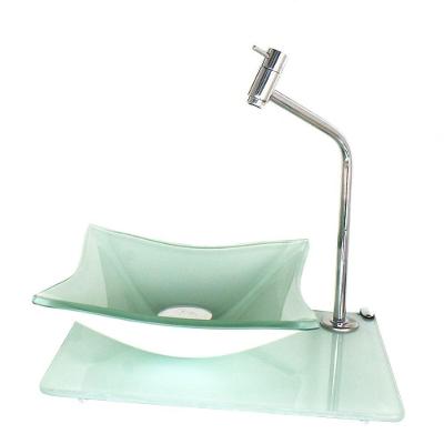 Kit Cuba De Vidro 10mm Tampo 40cm Branco Torneira Valvula