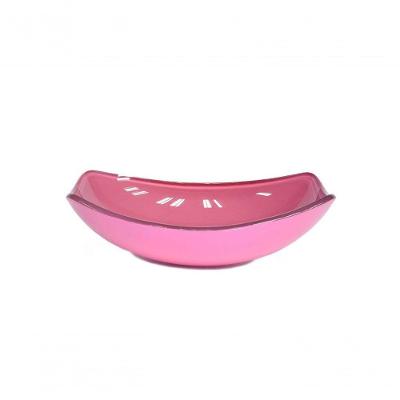 Cuba de Vidro Oval Chanfrada 51cm Rosa