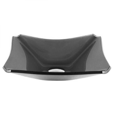 Cuba de Vidro Retangular Chanfrada 39cm Grafite