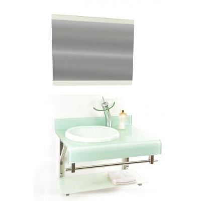 Gabinete De Vidro 70cm Full Curvado Duplo Inox Branco