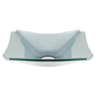 Cuba de Vidro Retangular Chanfrada 39cm Prata