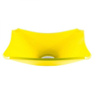 Cuba de Vidro Retangular Chanfrada 39cm Amarelo