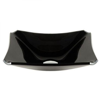 Cuba de Vidro Retangular Chanfrada 39cm Preto