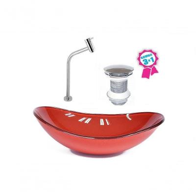Cuba Oval 55cm Vermelho Ferrari Válvula Click Torneira Metal