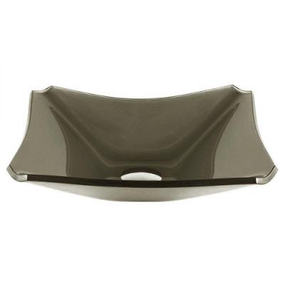 Cuba de Vidro Retangular Chanfrada 39cm Ouro Envelhecido