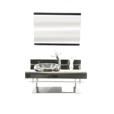 Gabinete De Vidro 90cm Full Curvado Duplo Inox Grafite