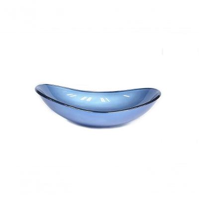 Cuba de Vidro Oval 47cm Azul