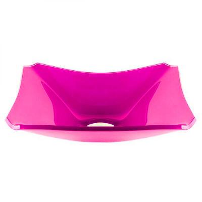 Cuba de Vidro Retangular Chanfrada 39cm Rosa