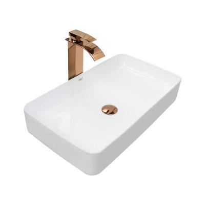 Kit Cuba Pia Louça Cerâmica Banheiro C/torn E Vál Rosê 57