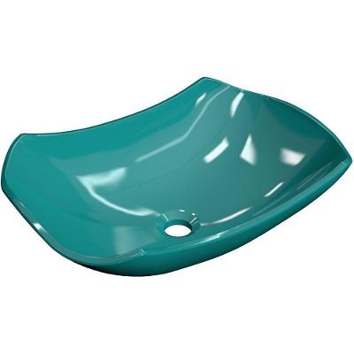 Cuba De Apoio Abaulada C01 Banheiro Lux L42 Azul Turquesa