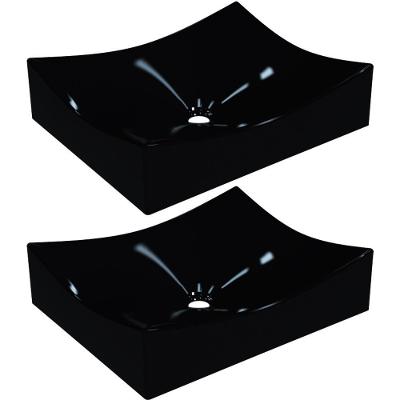 Kit 02 Cubas De Apoio Banheiro Lavabo C01 Ml44W Preto