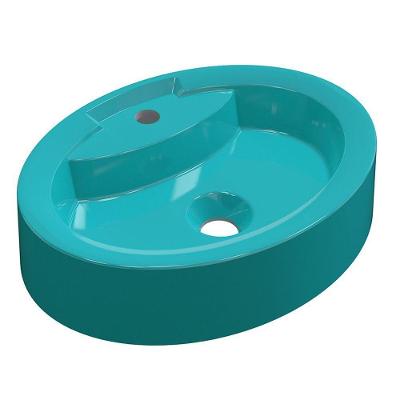 Cuba De Apoio Oval C01 Para Banheiro Onix O43 Azul Turquesa