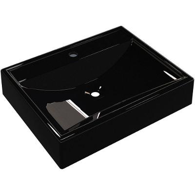 Cuba De Apoio Retangular C01 Banheiro Rt49 Preto Brilho