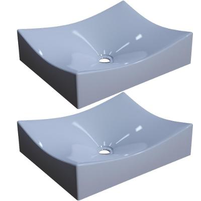Kit 02 Cubas De Apoio Banheiro Lavabo C01 Ml44W Cinza