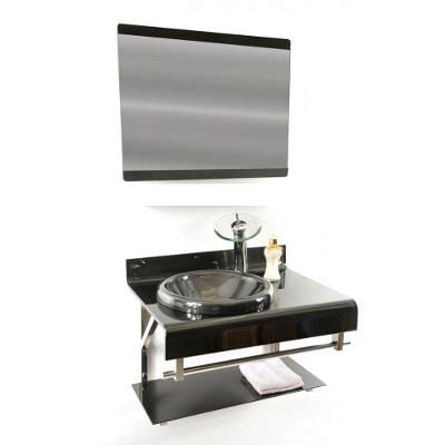 Gabinete De Vidro 70cm Full Curvado Duplo Inox Grafite