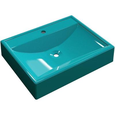 Cuba De Apoio Retangular C01 Banheiro Rt49 Azul Turquesa