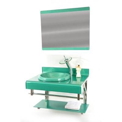 Gabinete De Vidro 70cm Full Curvado Duplo Inox Verde
