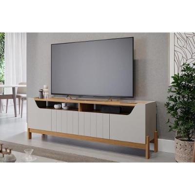 Home para TV Moema até 70 Polegadas c/ 4 Portas e 2 Nichos Off White/Nature - Permóbili