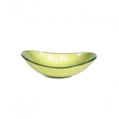 Cuba de Vidro Oval 55cm Verde Oliva