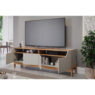Home para TV Moema até 70 Polegadas c/ 4 Portas e 2 Nichos Grafite/Nature - Permóbili