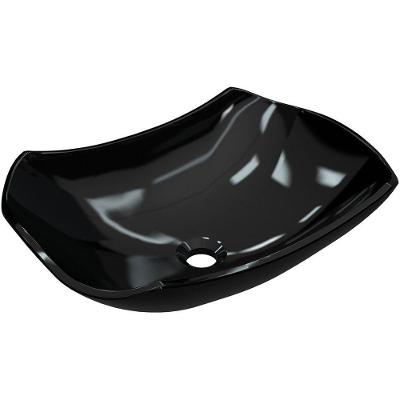 Cuba De Apoio Abaulada C01 Banheiro Lux L42 Preto Brilho