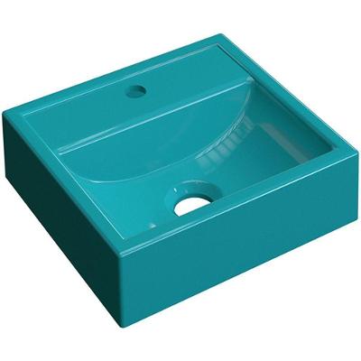 Cuba De Apoio Quadrada C01 Para Banheiro Q32W Azul Turquesa