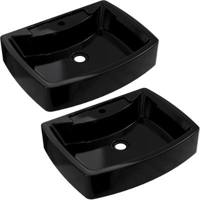 Kit 02 Cubas De Apoio Banheiro Lavabo C01 Rt50 Preto