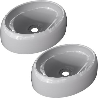 Kit 02 Cubas De Apoio Banheiro Lavabo C01 O39 Cinza