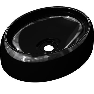 Cuba De Apoio Oval Para Banheiro Lavabo C01 Capri O39 Preto