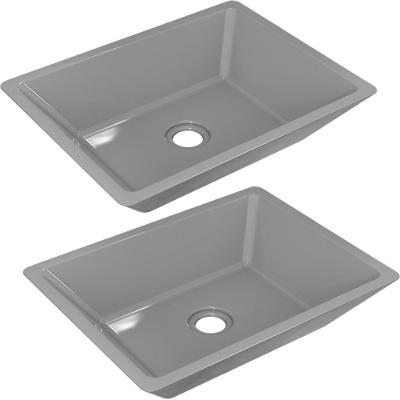 Kit 02 Cubas De Apoio Banheiro Lavabo C01 Rt45 Cinza