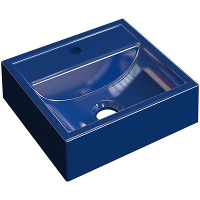 Cuba De Apoio Quadrada C01 Para Banheiro Q32W Azul Escuro