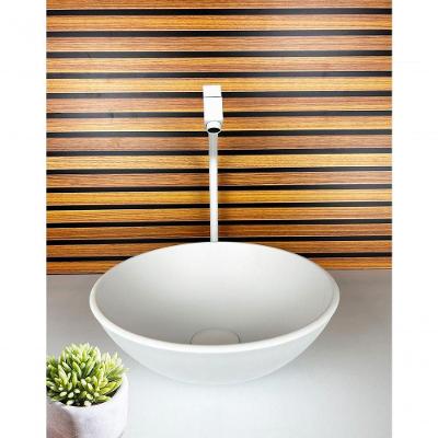Kit Cuba Vidro Redonda 35Cm + Torneira + Valvula Branco Fosco
