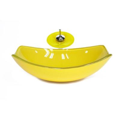 Cuba De Vidro Oval 51cm + Valvula + Torneira Cascata