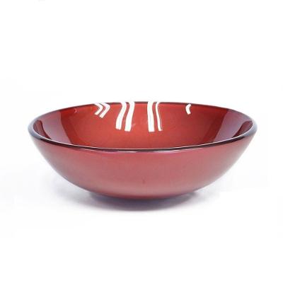Cuba De Vidro Redonda 31cm Vermelho Cereja