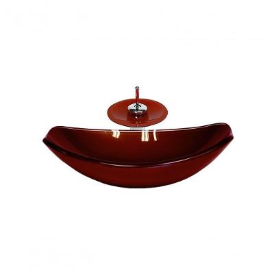 Cuba De Vidro Oval 46cm + Valvula + Torneira Cascata