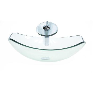 Cuba De Vidro Oval 51cm + Valvula + Torneira Cascata