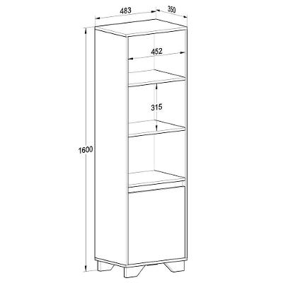 Rack com Estante 4 Prateleiras em Mdp Branco com Siena